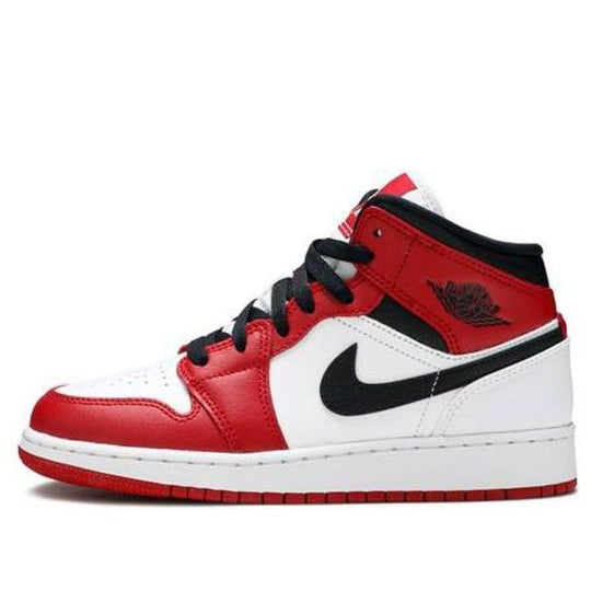(GS) Air Jordan 1 Mid 'Chicago' 554725-173 Big Kids Basketball Shoes  -  KICKS CREW