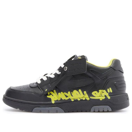 Off-White Out Of Office Low-Top For Walking Sneaker 'Black Yellow' OMIA189S22LEA0031018