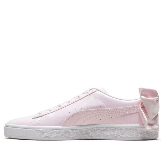 (WMNS) PUMA Basket Bow Patent Casual Shoes White/Pink 368118-03