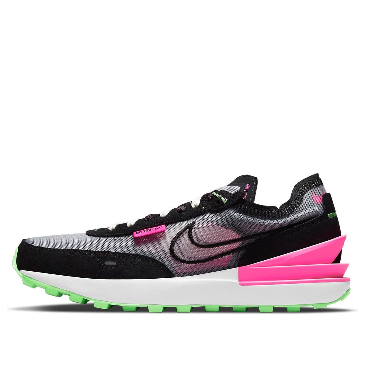 Nike Waffle One Low-top Running Shoes Black/Pink DM8143-100