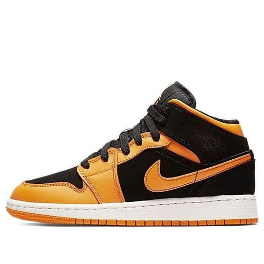 (GS) Air Jordan 1 Mid 'Black Orange Peel White' 554725-081 Big Kids Basketball Shoes  -  KICKS CREW