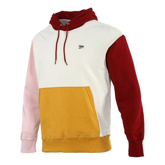 PUMA Sports Colorblock hooded Casual Pullover White 533040-88