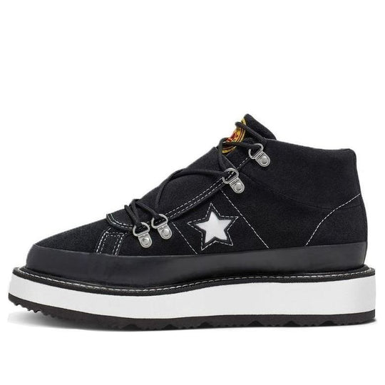 (WMNS) Converse Fleece Lined Boot One Star Thick Sole Black White 566163C