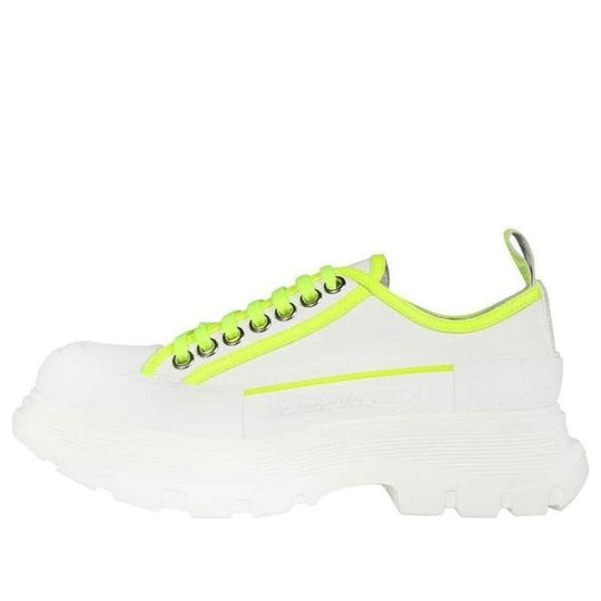 (WMNS) Alexander McQueen Tread Slick Neon Low Top Platform Sneakers 'White Solar Green' 657578W4L3P9230