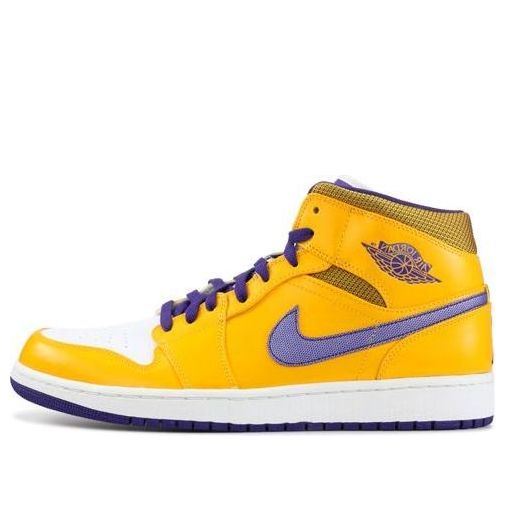 Air Jordan 1 Mid 'Lakers' 554724-708 Retro Basketball Shoes  -  KICKS CREW