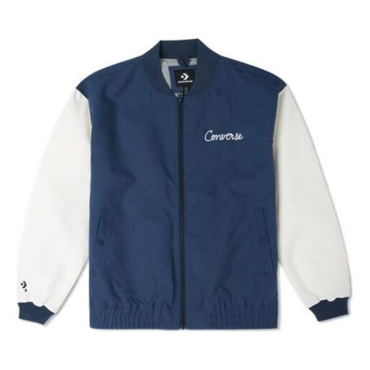 Converse Chain Stitch Woven Jacket 'Blue White' 10025514-A02