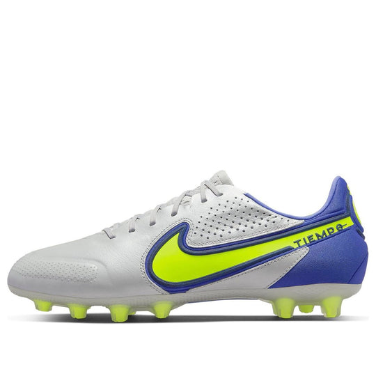 Nike Tiempo Legend 9 Elite HG Hard Ground Low-Top Soccer Shoes Grey/Blue/Green DB0823-075
