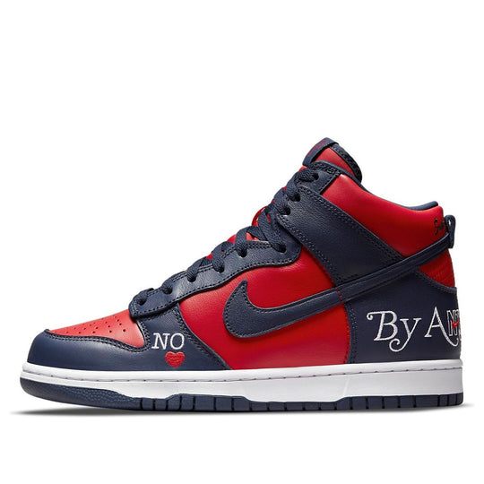 Nike x Supreme SB Dunk High 'By Any Means - Red Navy' DN3741-600