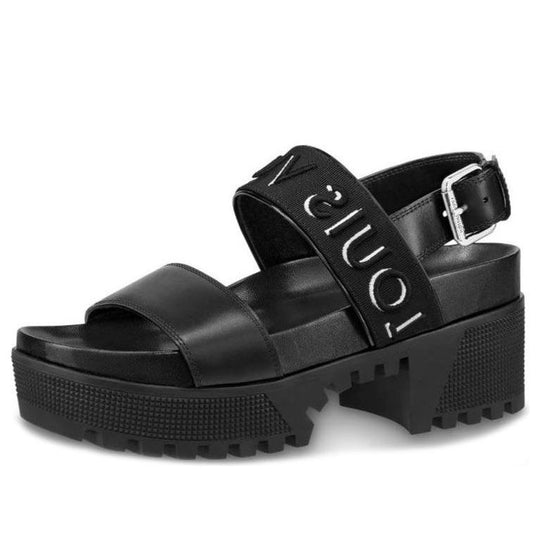 (WMNS) LOUIS VUITTON LAUREATE platform sandals 'Black' 1A4X2M