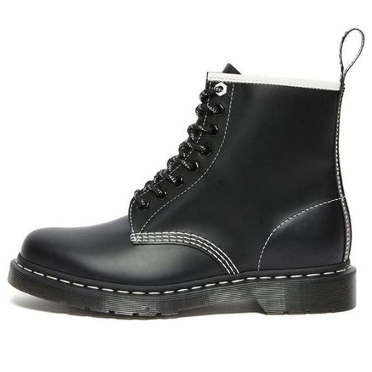Dr.Martens 1460 Contrast Stitch Leather Lace Up Boots 'Black Smooth Leather' 27303001