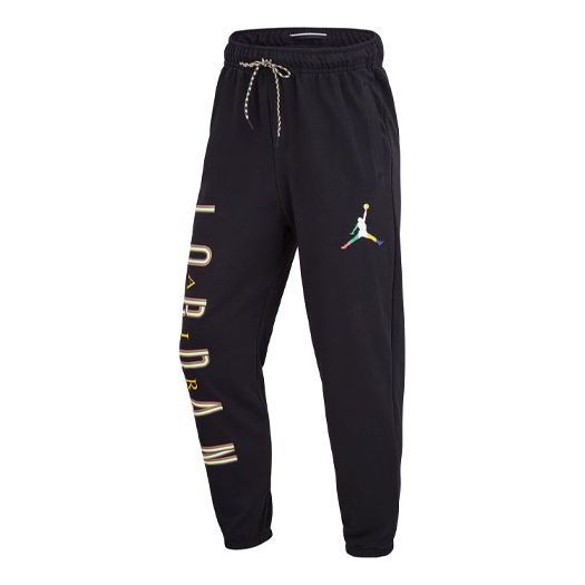 Men's Air Jordan Sport DNA Casual Alphabet Printing Lacing Sports Pants/Trousers/Joggers Black DN3407-010