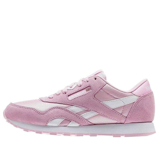Reebok Classic Leather Nylon Running Shoes K Pink/White BS8677