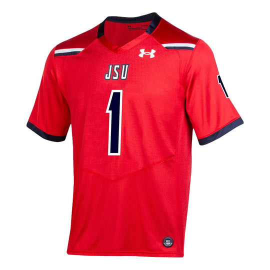 Under Armour #1 Jackson State Tigers Team Wordmark Replica Football Jersey 'Red' 5120731-600