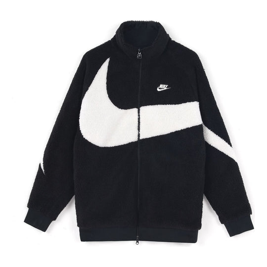 Nike Big Swoosh Reversible Boa Jacket (Asia Sizing) 'Black White' BQ6546-011