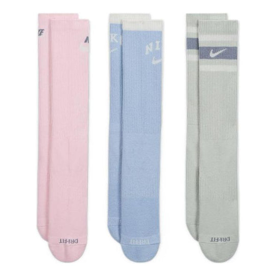 Nike Everyday Plus Cushioned Crew Kit 3 Pares 'Pink Blue Green' DX7665 ...