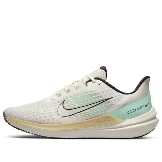 Nike Air Winflo 9 Wear-resistant Shock Absorption Low Tops White Green  'Light White Yellow' DV9121-011