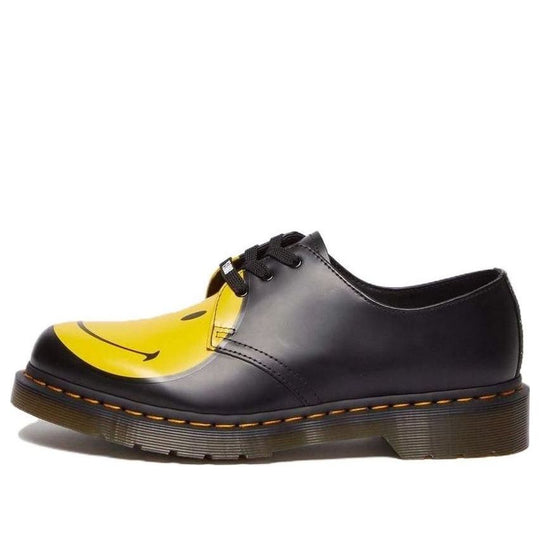 (WMNS) Dr.Martens 1461 Smiley Smooth Leather Oxford Shoes 'Black Yellow' 31390005