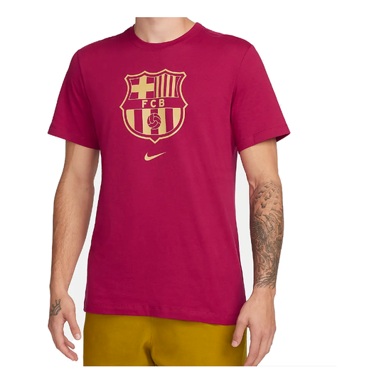 Nike FC Barcelona Crest Soccer T-Shirt 'Noble Red Gold' DJ1306-620