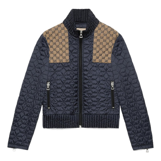 Gucci Quilted Jacket with GG Fabric Detail 'Beige Blue' 715540-ZAKY4-4433