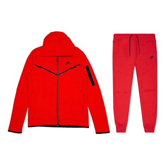 Men's Nike Logo Printing Solid Color Hooded Jacket Red CU4489-657