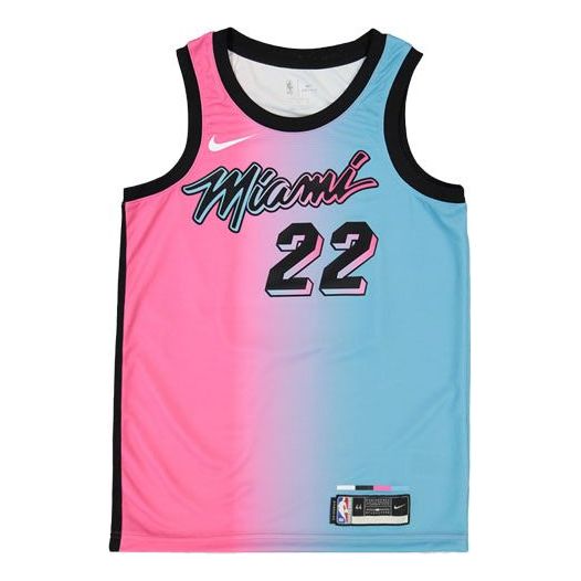 Men's Nike NBA Gradient Basketball SW Fan Edition Miami Heat Jimmy Butler 2 No. 2 'Blue Pink' Jersey CN1741-687