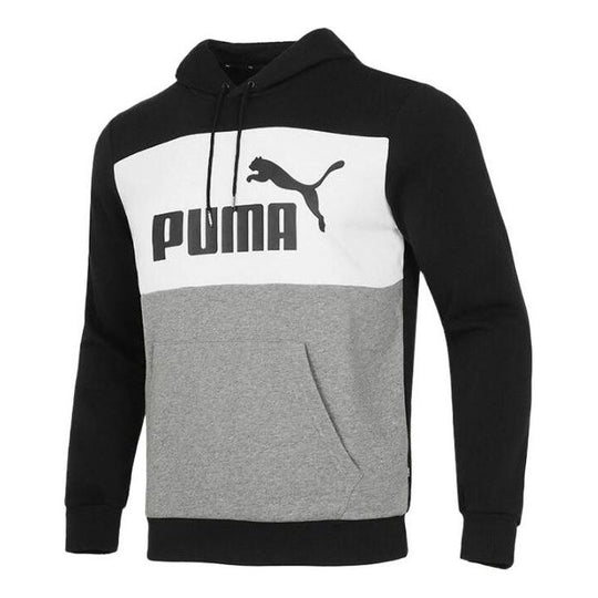 PUMA Knit hooded Splicing Contrasting Colors Sports Pullover Black 849542-01