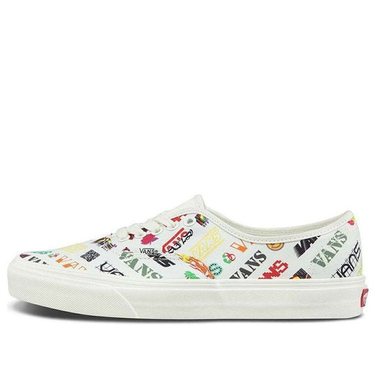 Vans Authentic Breathable Lightweight Low Top Casual Skate Shoes Unisex White Multi-Color VN0A348A3Z2