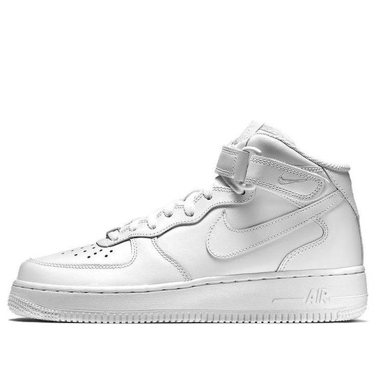 (WMNS) Nike Air Force 1 Mid 07 Leather 'Triple White' 366731-100-KICKS CREW