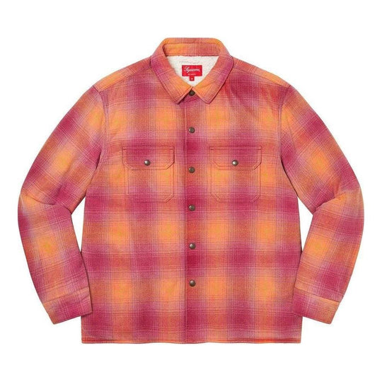 Supreme Shearling Lined Flannel Shirt 'Red Yellow' SUP-FW22-766