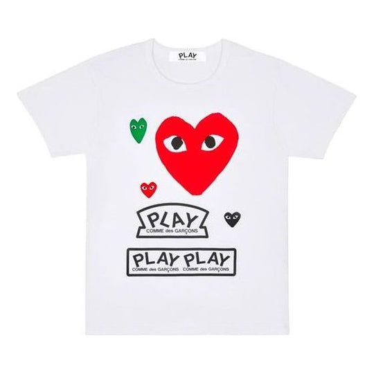 COMME des GARCONS PLAY Multi Heart T-Shirt 'White Red' AZ-T280-051-1