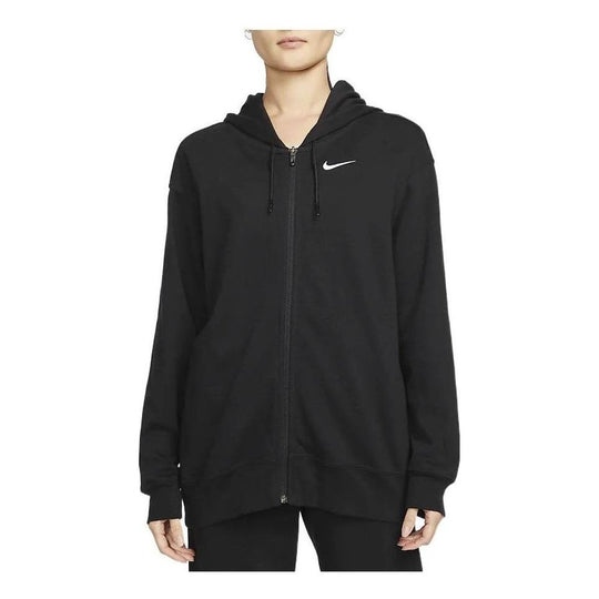 (WMNS) Nike Sportswear Oversized Full-Zip Hoodie Jacket 'Black' DM6416-010