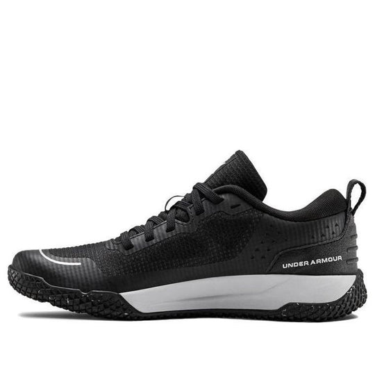(GS) Under Armour X Level Mainshock Splatter Sneakers Black/White 3022523-002