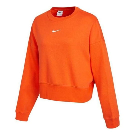 (WMNS) Nike Sportswear Collection Essentials Oversized Crew Sweatshirt 'Orange' DJ7666-869