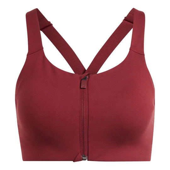 WMNS) adidas TLRD Impact Luxe High-Support Zip Bra 'Red' HZ1516