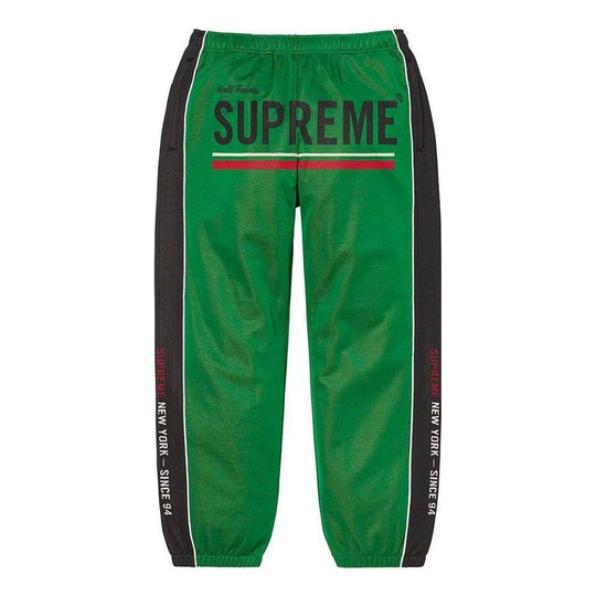 Supreme World Famous Jacquard Track Pants 'Green Black' SUP-FW22-767