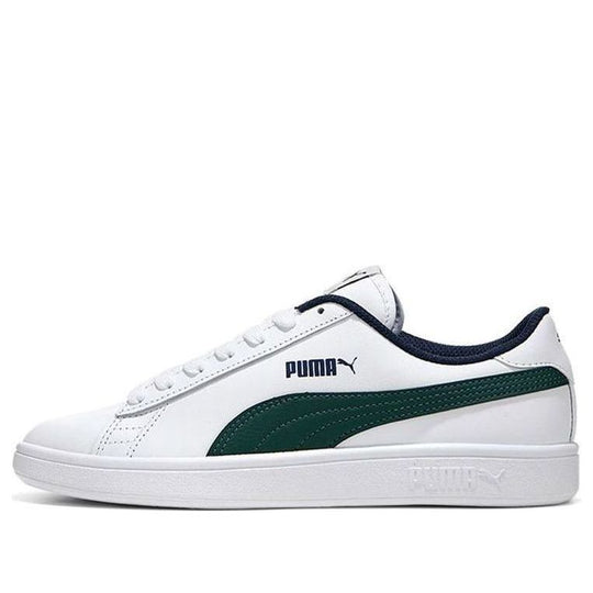 (GS) PUMA Smash v2 L Jr Casual Board Shoes White/Green 365170-10