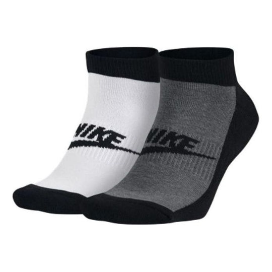 Nike Graphic No Show Socks 2 Pair 'Grey White' SX5481-900