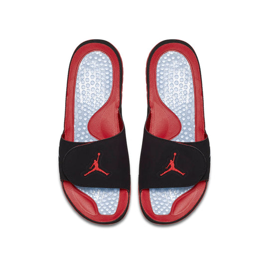 Air Jordan Hydro 5 Retro Black Red Slippers 'Black Red White' 555501-060 Beach & Pool Slides/Slippers  -  KICKS CREW