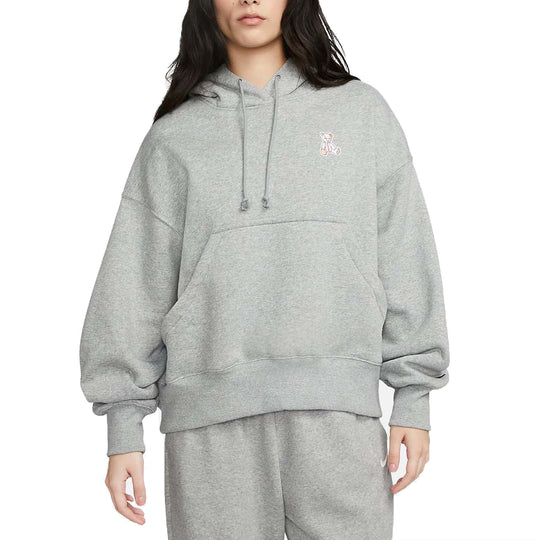 (WMNS) Nike Sportswear Over Oversized Pullover Hoodie 'Dark Grey Heather' DZ4693-063