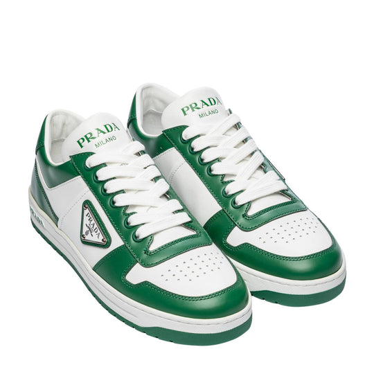 (WMNS) PRADA Downtown Leather Sneaker 'White Green' 1E792M-3LKG-F0DJT
