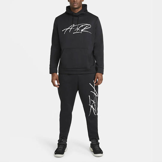 Air Jordan Therma Graphic Casual Sports Pocket hooded Pullover Black CK6792-010