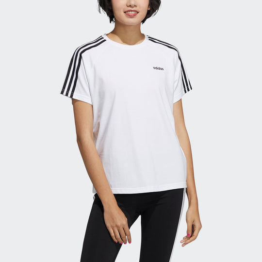 adidas neo W Esntl3s Tee Contrasting Colors Sports Short Sleeve White H65453