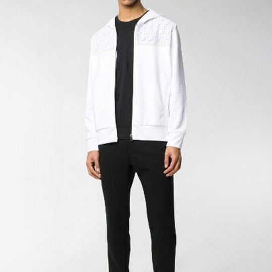 Men's FENDI hooded Long Sleeves Jacket White FAF526AAXRF0ZNM