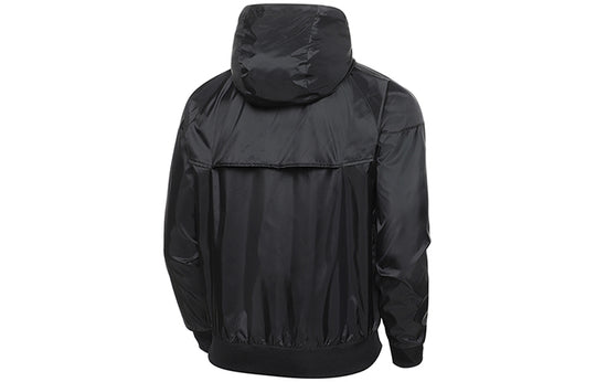 Nike Sports Zipper hooded Windproof Jacket Black DA0001-010