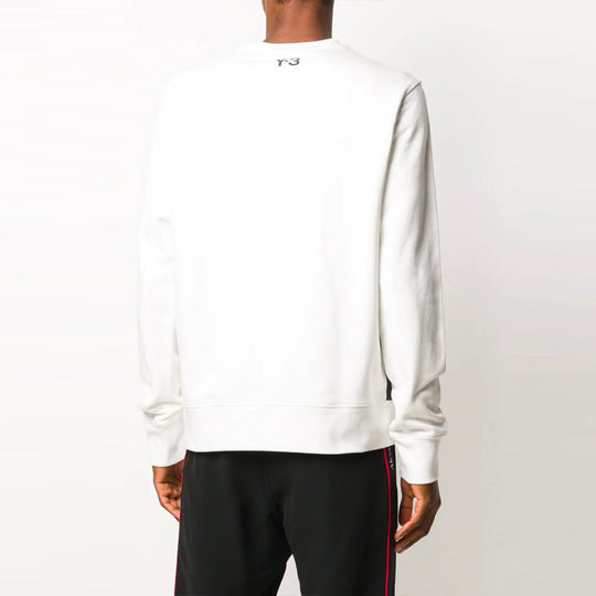 Men's Y-3 Logo Printing Long Sleeves Pullover White GK4386