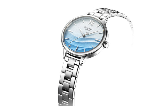 CASIO SHEEN Series SEA WAVE Subject Stylish Simplicity Blue Lens Gradient Blue Sapphire Crystal SHE-4550D-2AUPR