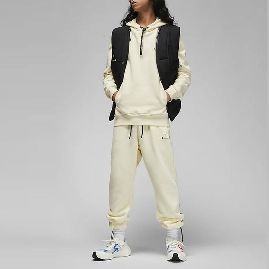 Air Jordan Solid Color Minimalistic Alphabet Long Sleeves Pullover Hoodie Men's White DQ7882-113