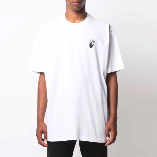 Men's Off-White FW21 White Arrow Short Sleeve Loose Fit White T-Shirt OMAA038F21JER0020110