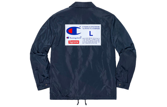 Supreme FW18 x Champion Label Coaches Jacket Navy SUP-FW18-368