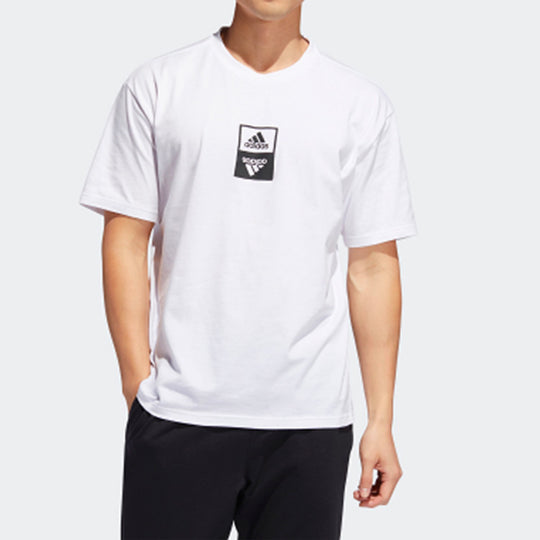adidas Logo Printing Round Neck Short Sleeve White ED8293